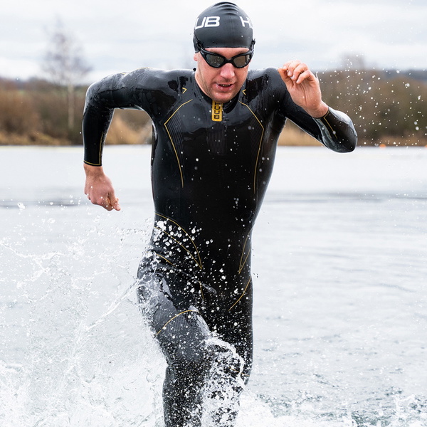 2026 Huub Hombres Alchemy 3/5mm Back Zip Swim Neopreno ALCHEMY1 - Black / Grey / Gold